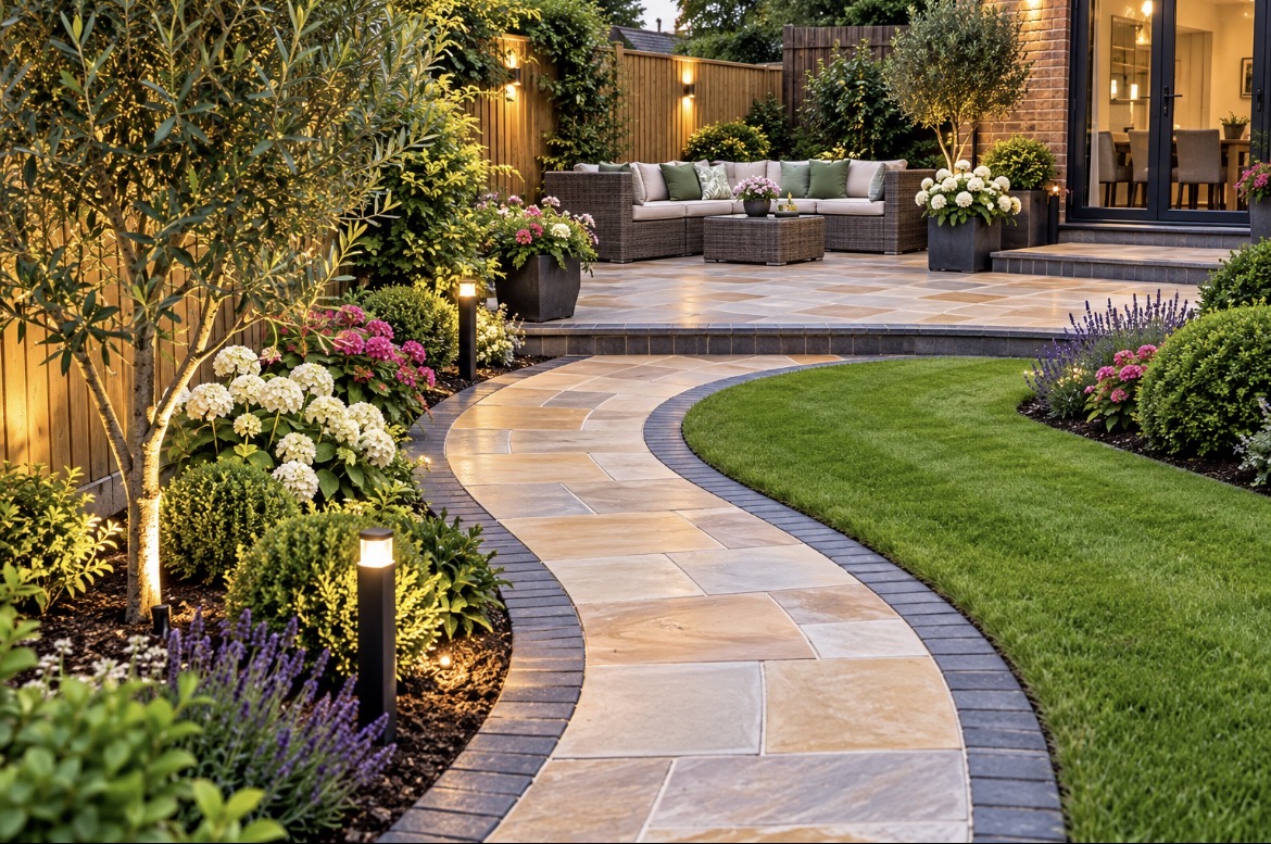 Completed patio and pathway